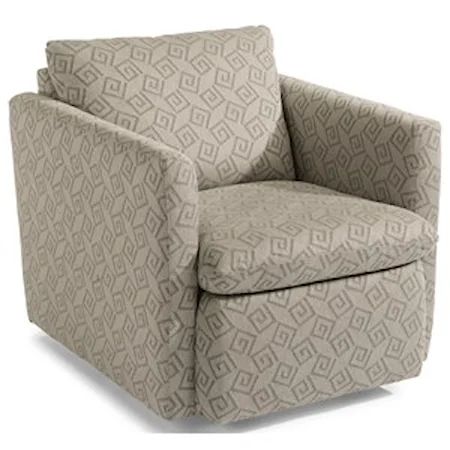 Contemporary Swivel Chair with Flare Tapered Arms